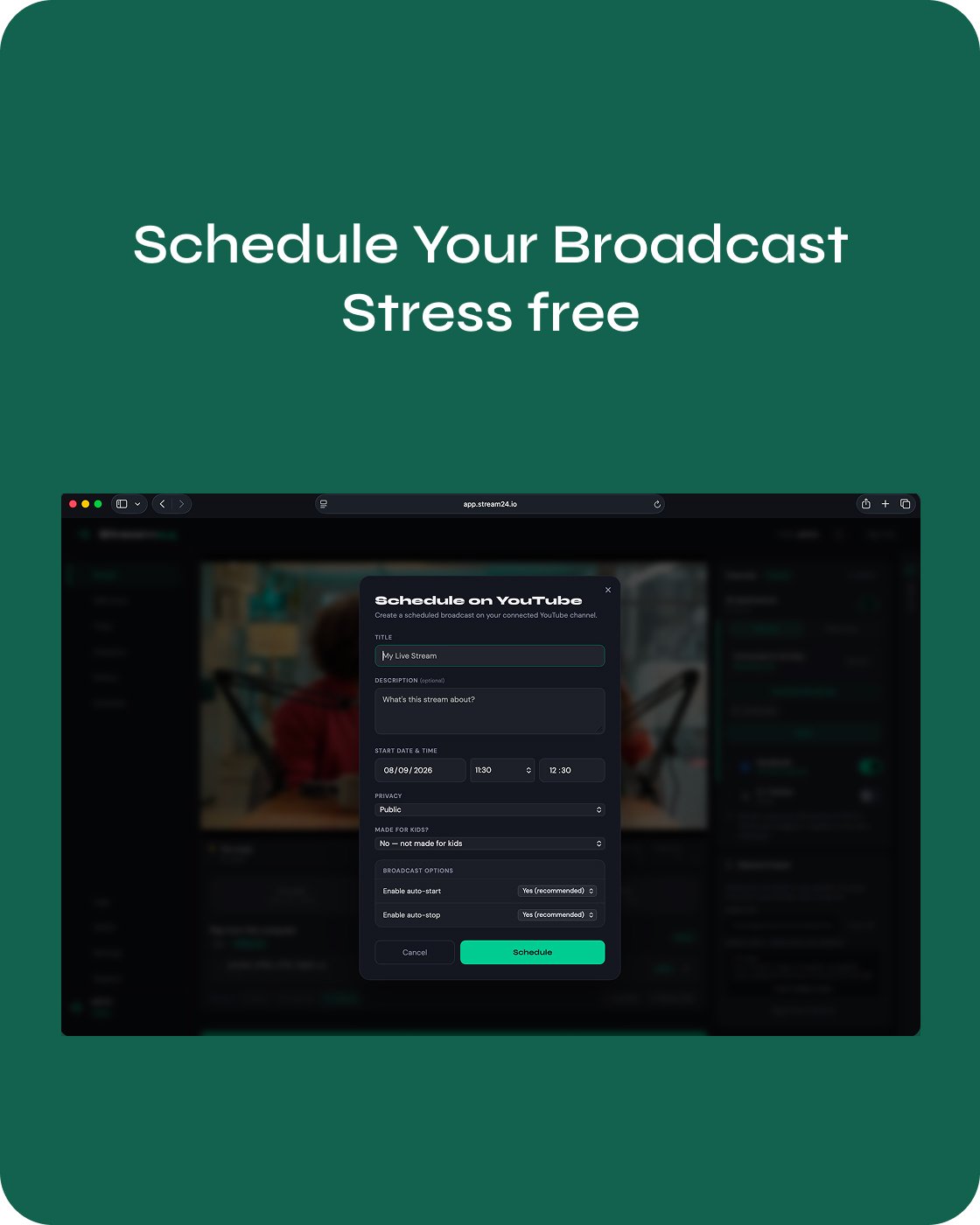 Automate your live streams with scheduled broadcasts